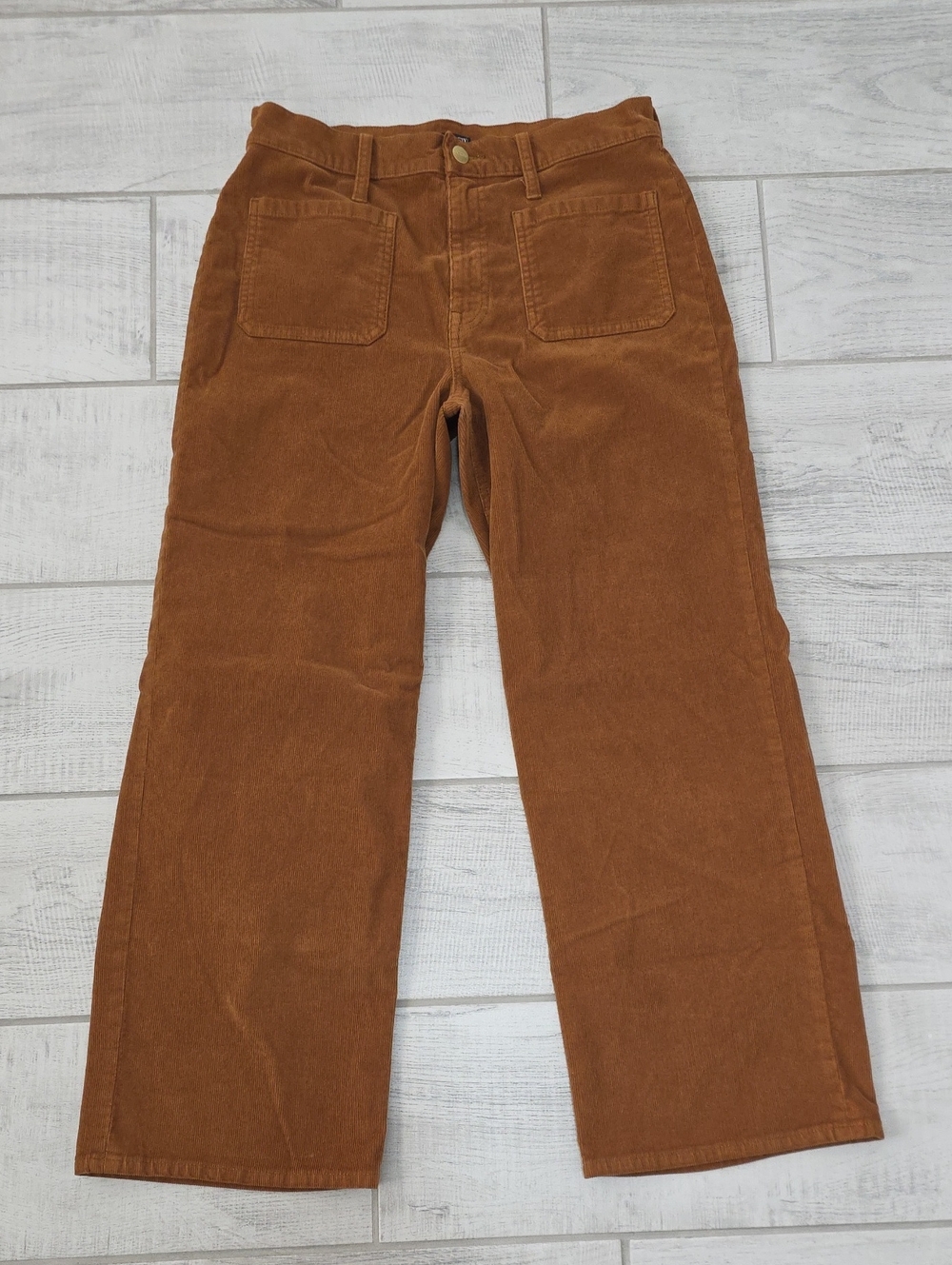 J.Crew Tan Wide Leg Corduroy Women's Size 28 Camel Front Pockets